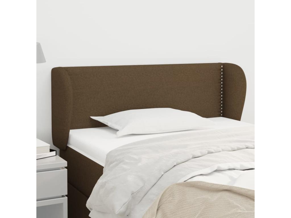 Headboard with wings, Dark Brown, 83x23x78/88 cm, Fabric MWLM22646
