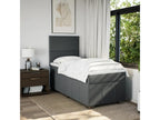 Mobenze bed base with dark grey mattress 80x200 cm fabric QLBB19928