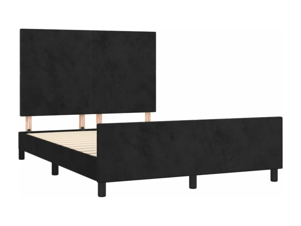 Bed frame with headboard, black, 140x190 cm, Mobenze JROR87727