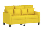 3-piece sofa set with cushions, light yellow fabric, BNCQ57671