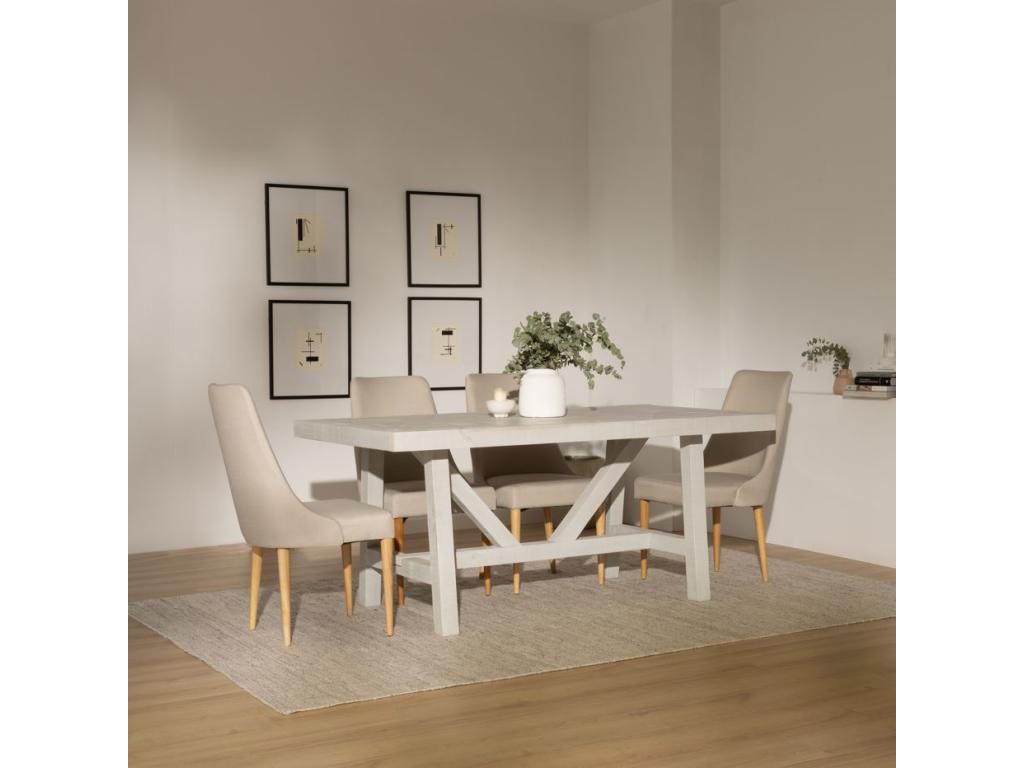 White solid mobenze dining table 175x78 FTRU90649