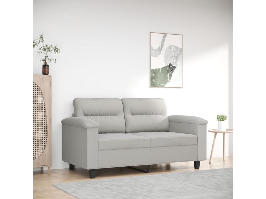 2-seater sofa, light grey, 120 cm, microfiber fabric EYYB17248