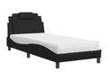 Bed with black mattress 80x200 faux leather QRWT58149