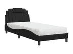 Bed with black mattress 80x200 faux leather QRWT58149