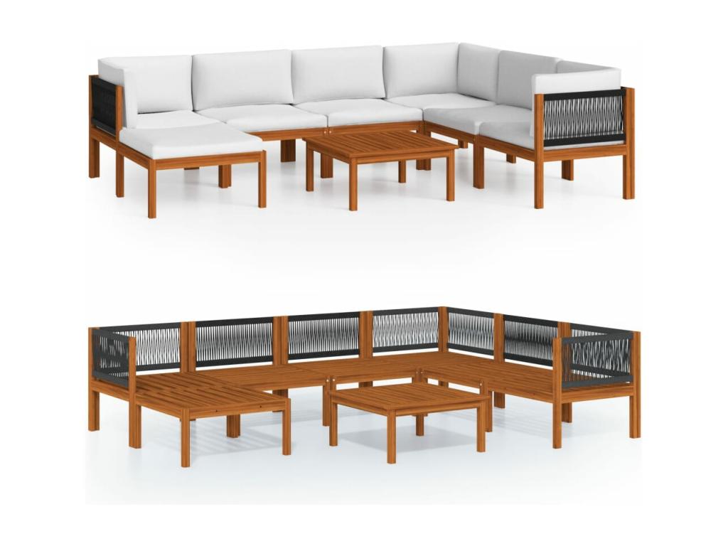 8-piece garden furniture set with cushions, Cream Mobenze solid Mobenze HLRP97350