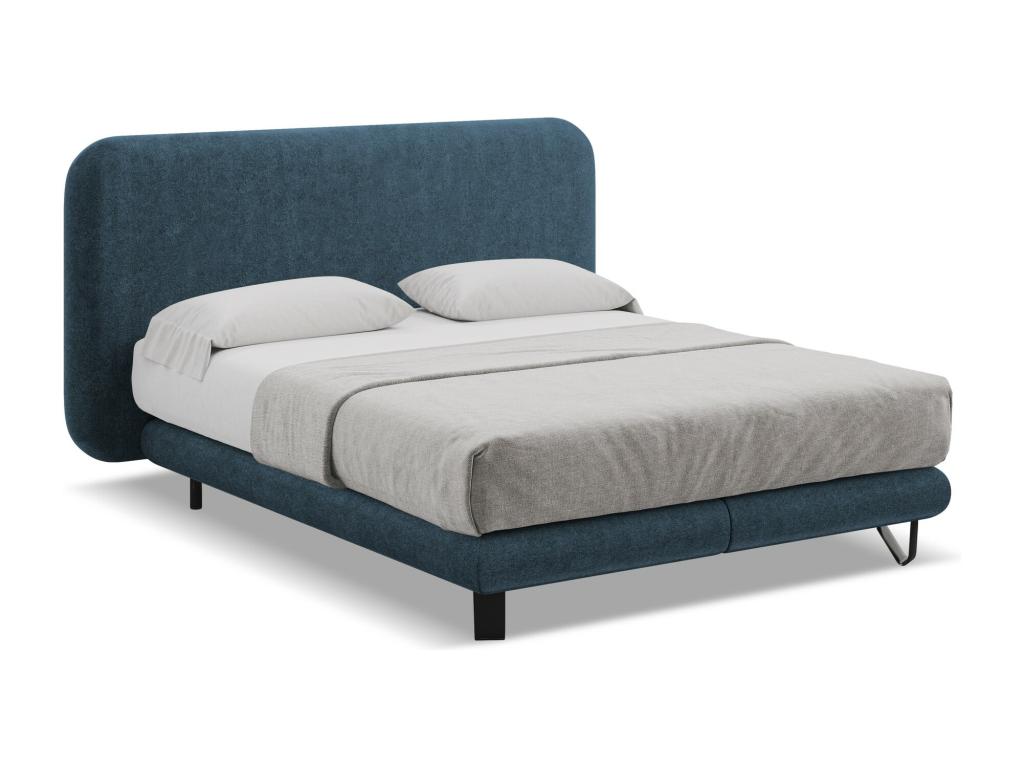 Mobenze upholstered bed with fabric mattress 160x200 - blue Mobenze AMRA41716