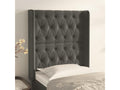 Headboard with wings, dark grey, 83x16x118/128 cm, Mobenze EPCU37006