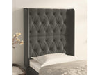 Headboard with wings, dark grey, 83x16x118/128 cm, Mobenze EPCU37006