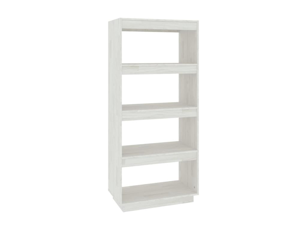 White Bookshelf/Room Divider 60x35x135 cm Solid Pine MQPU73262