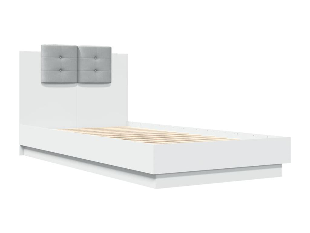 Bed frame with white headboard 75x190 Mobenze engineering MBJL31707