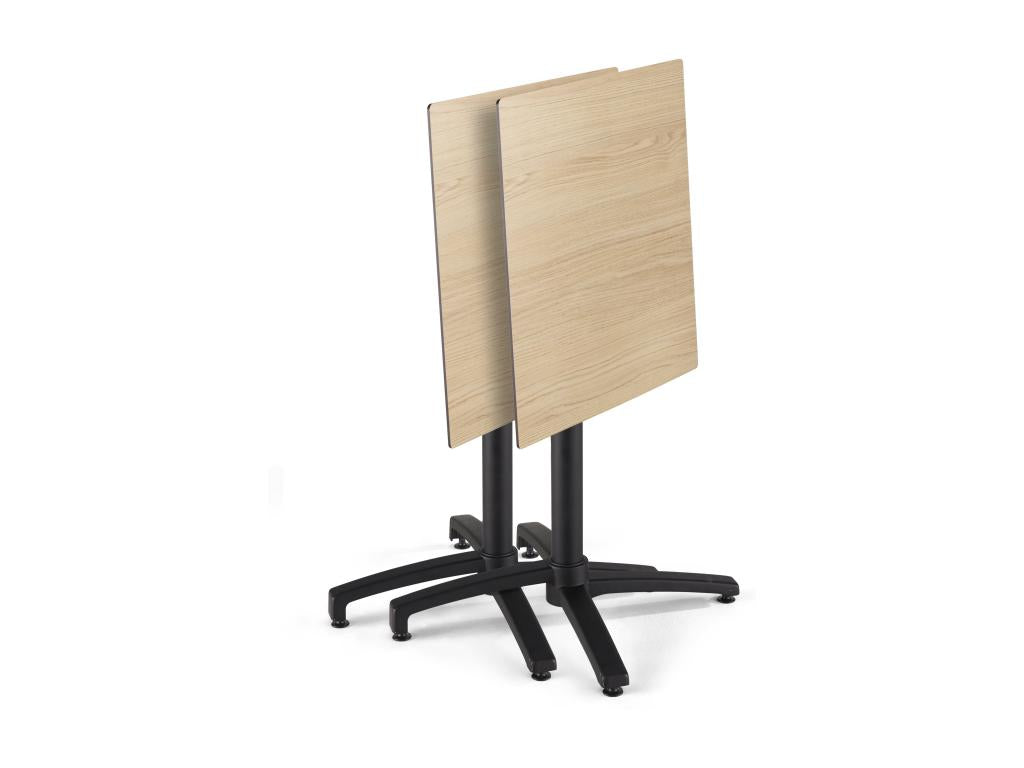 Natural oak laminate patio table and 4 grey armchairs TJUL98335