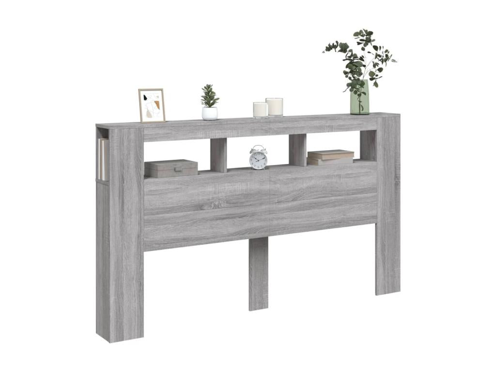 Luxameub LED Headboard, Grey, 180x18.5x103.5 cm, Engineered Wood, QIDO03311