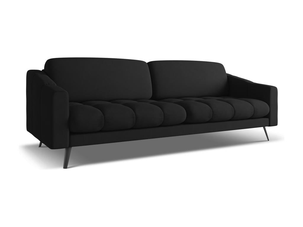 4-seater sofa in chenille fabric - black - Luxameub IZXE34053