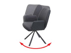 Mobenze-H71 dining chair, set of 6, swivel, dark grey, EMAX72493