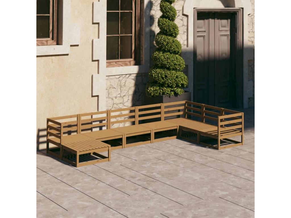 8-piece garden furniture set, honey brown, solid pine mobenze, VGCP80756