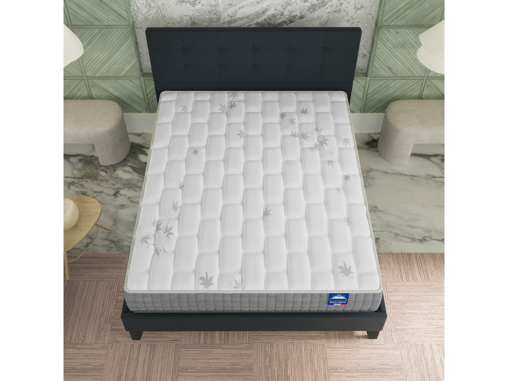 Mattress and headboard set, 160x200 cm, 25cm thick, memory foam, MVVT03308