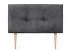 Mobenze Natural Wool Headboard with Buttons 95x105cm with 90cm Bed Legs - Dark Grey POJO12978
