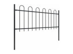 Garden fence with hoop top, steel, 11.9 x 0.8 m, black, RIIC28709