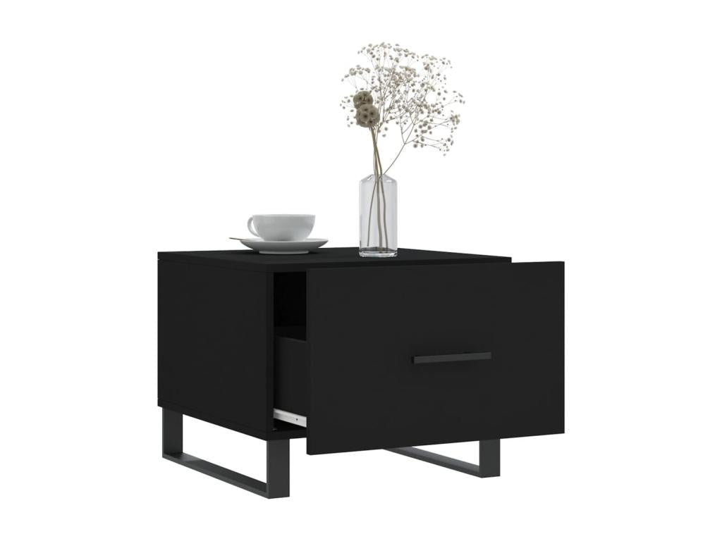 Coffee tables, 2 pcs, black, 50x50x40, engineered wood, COIM87094