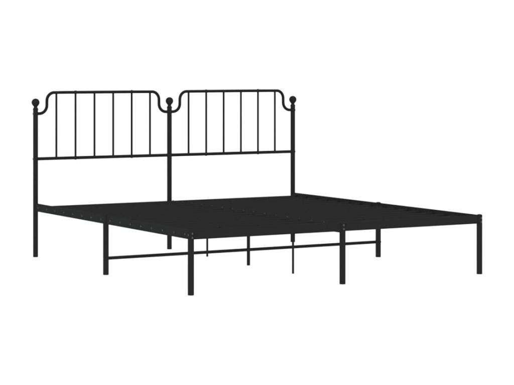 Metal bed frame with black headboard 183x213 cm MHIJ49244