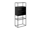 4-niche shelf, Black/Glass - Luxameub BCXE13442