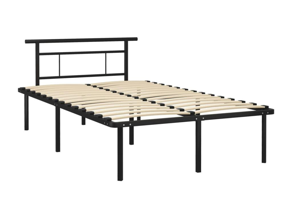 Black metal bed frame without mattress, 120x200 cm, RZSH23930