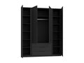 Wardrobe with 2 mirrors and 3 drawers - 200 cm - Mobenze oak/black - Mobenze PVCS00567
