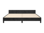 Bed frame with headboard, black, 180x200 cm, velvet, VNVF14265
