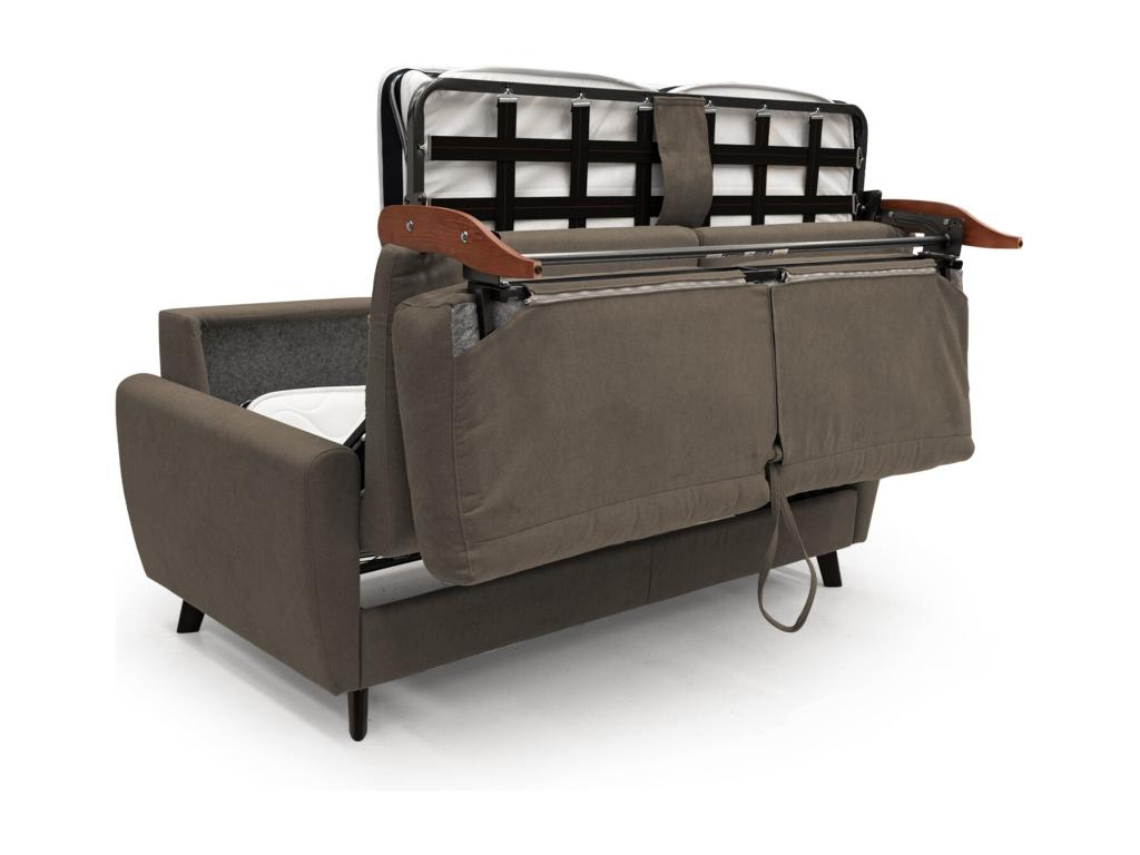 Mobenze Convertible Sofa Bed in Soft Waterproof Fabric T02 188 cm matte - 140x197 brown TFZE50302