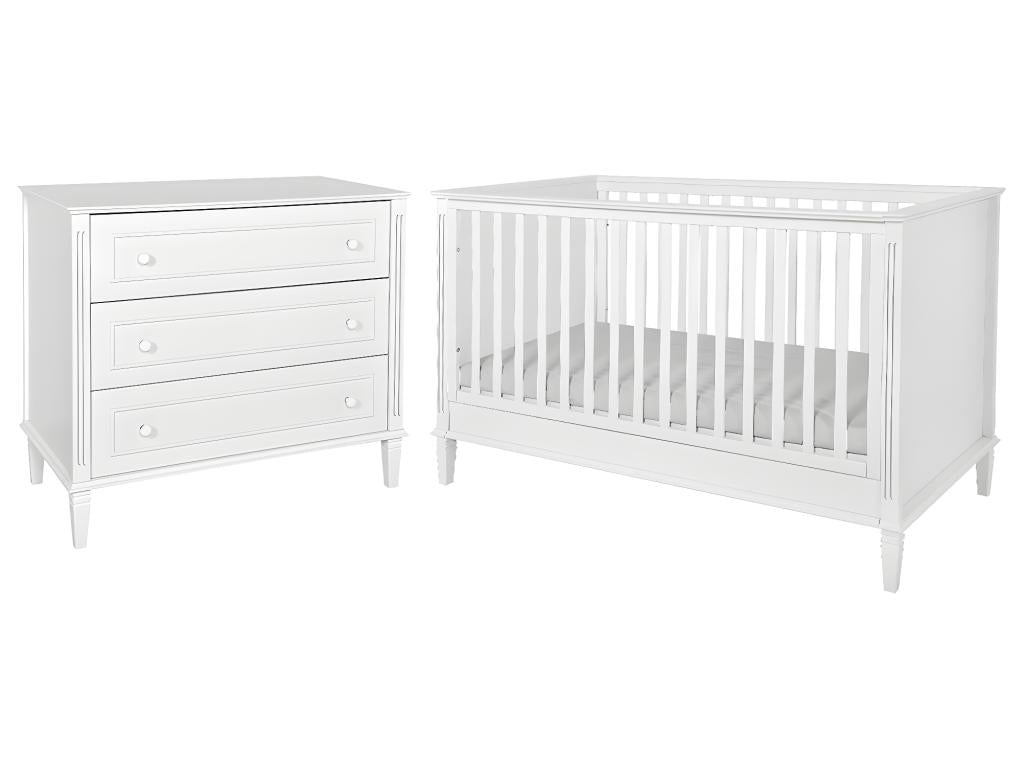 Convertible bed 70x140 and 3-drawer chest Mobenze White PVWE54859