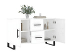 White sideboard 100x36x60 cm engineered wood QOMC15815