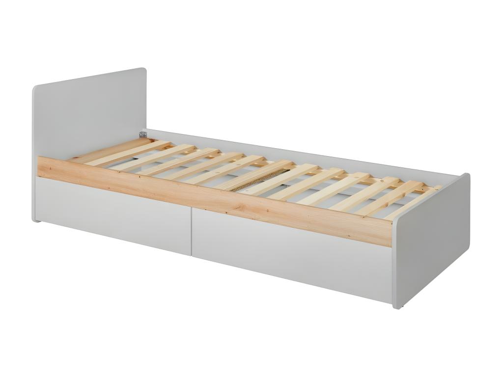 Children's Bed / Drawer Mobenze 90x200cm Grey / Natural XKMG70703