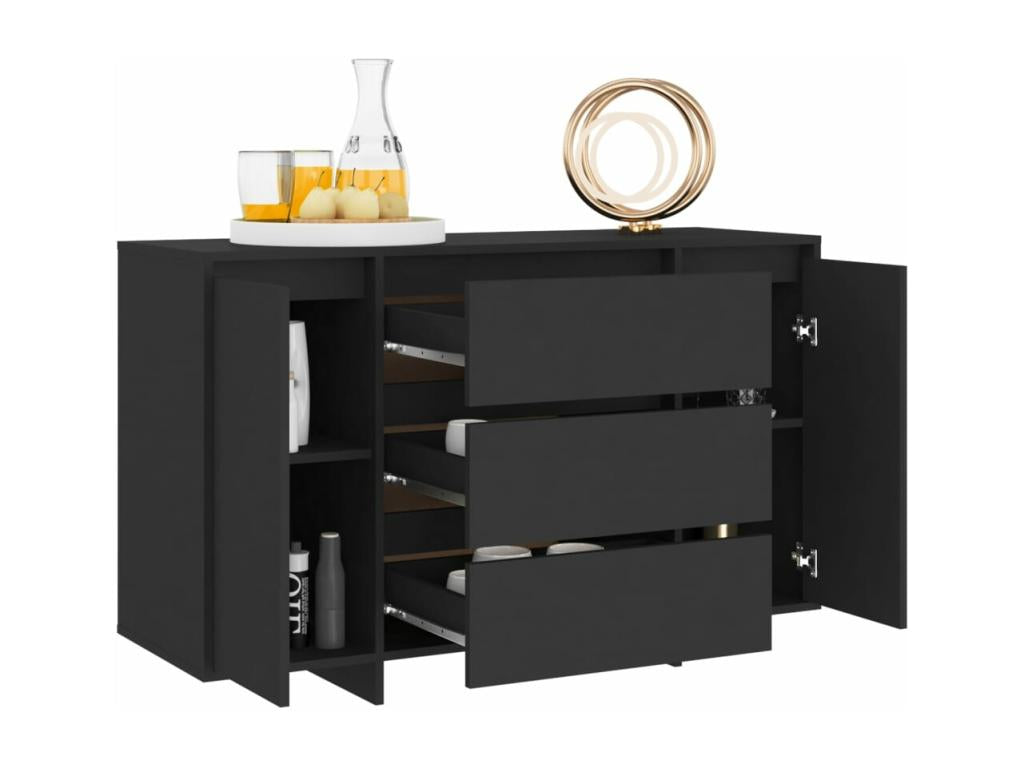 Buffet with 3 drawers, Black, 120x41x75 cm, Mobenze engineering VTLH52932