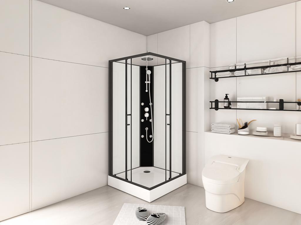 Corner shower enclosure with hydromassage - 80 x 80 x 225 cm - Mobenze CTQY51400