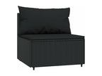 Garden center sofas and cushions, 2 pieces, black woven resin, UYVT96669