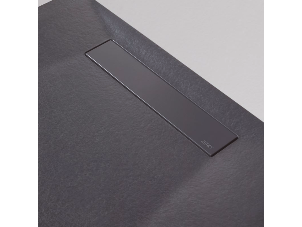 Mobenze Extra-Flat Shower Tray - Mobenze Texture in Graphite Mobenze Polyester - L140 x W80 x H2.8 cm - Mobenze YBXI60968