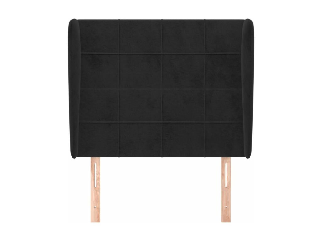 Headboard with wings, Black, 103x23x118/128 cm, Mobenze KWWV67603