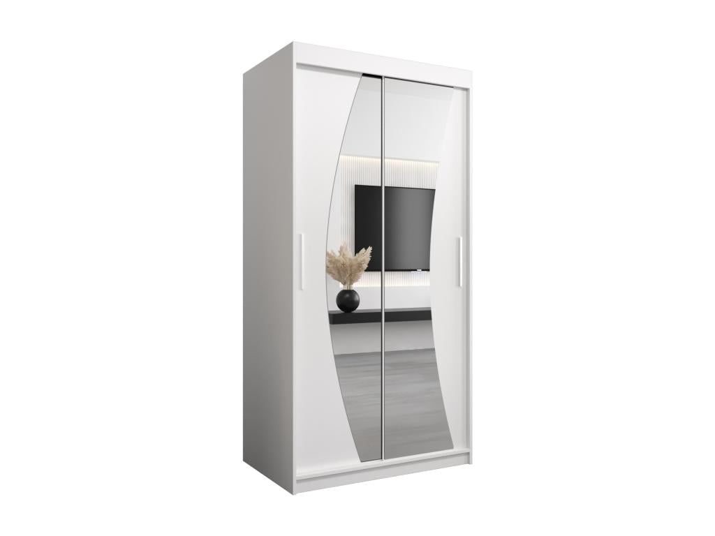 Mobenze Sliding Door Wardrobe 200/100/62 2 Doors White/White HODT45173