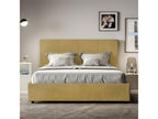 Upholstered bed without slatted base 160x200 ochre microfiber Mobenze TDTP50818
