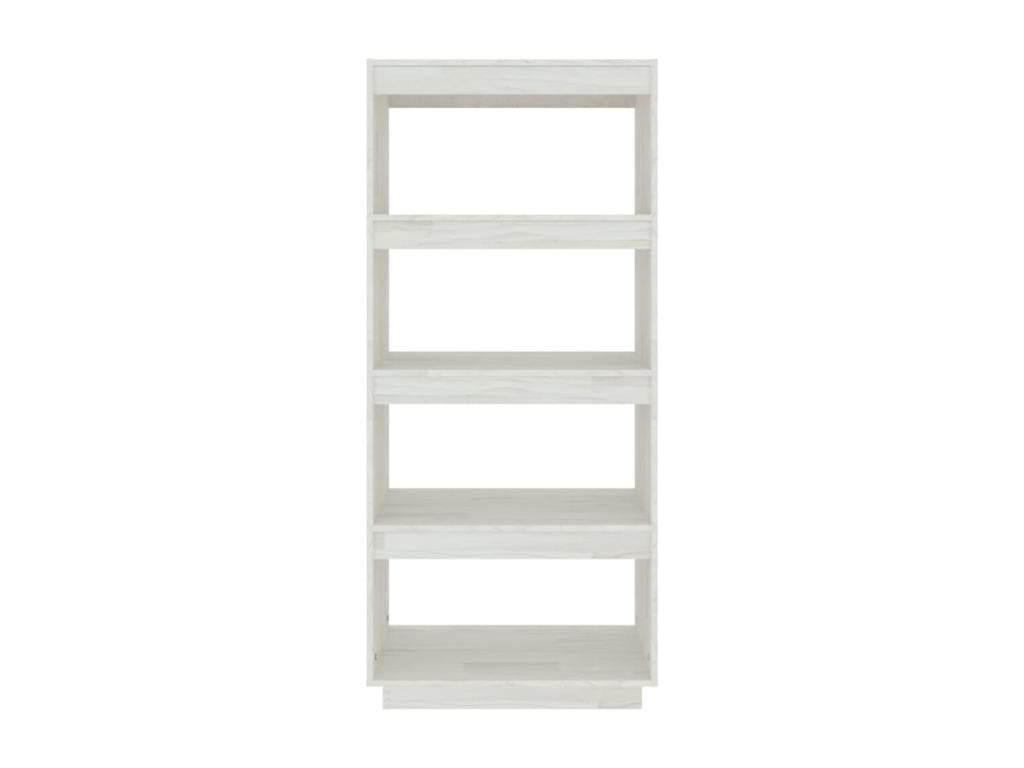 White Bookshelf/Room Divider 60x35x135 cm Solid Pine MQPU73262