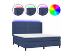 Upholstered bed base with mattress and blue LED lighting, 180x200 cm, fabric NAUL83340