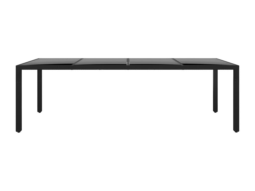 Garden table 250x100x75 cm Tempered glass and woven resin PFVE63380