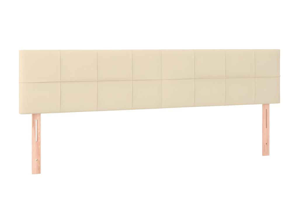 Upholstered bed base and mattress with LED lighting, Cream, 200x200 cm, Fabric JTHL22313