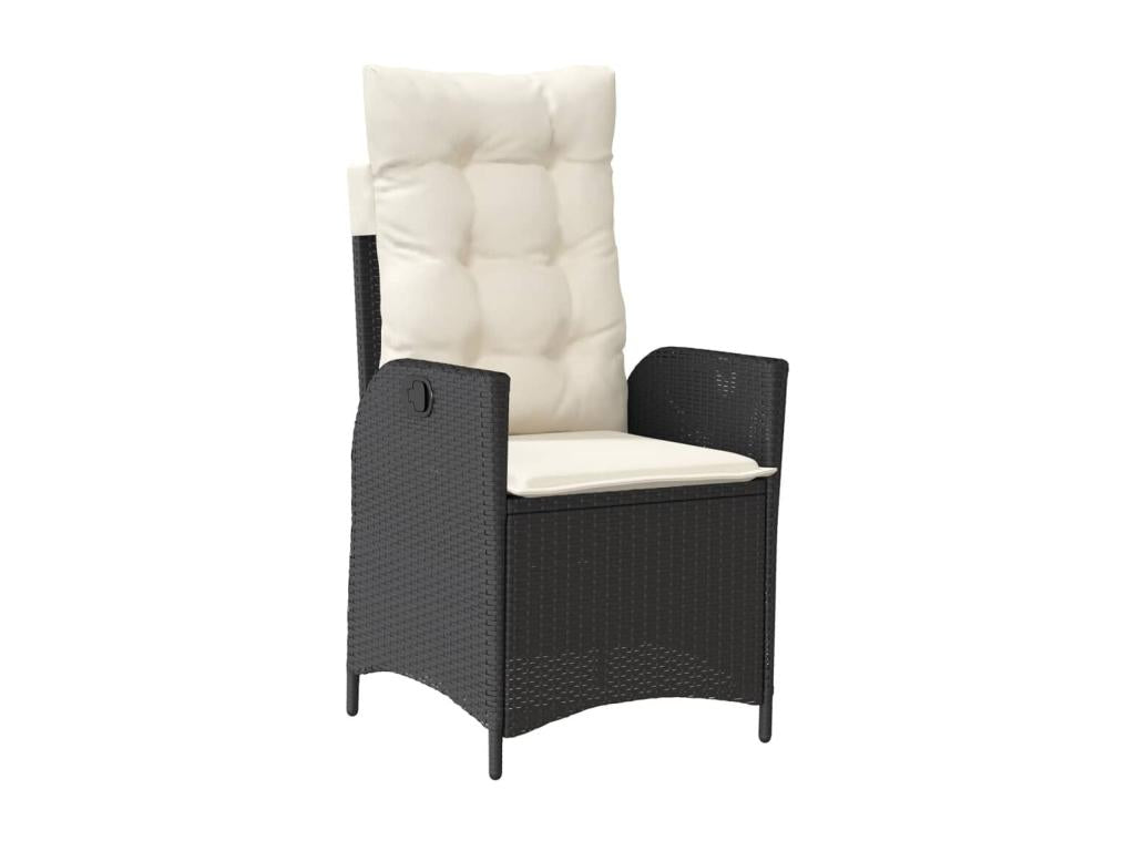 9-piece garden dining set with cushions, black resin wicker ZPVS41860