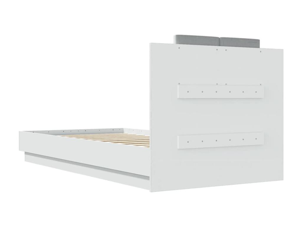 Bed frame with white headboard 75x190 Mobenze engineering MBJL31707