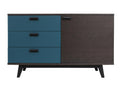 Solid anthracite oak and lacquered sideboard with 3 drawers and 1 door - 130W x 48D IBUI64108