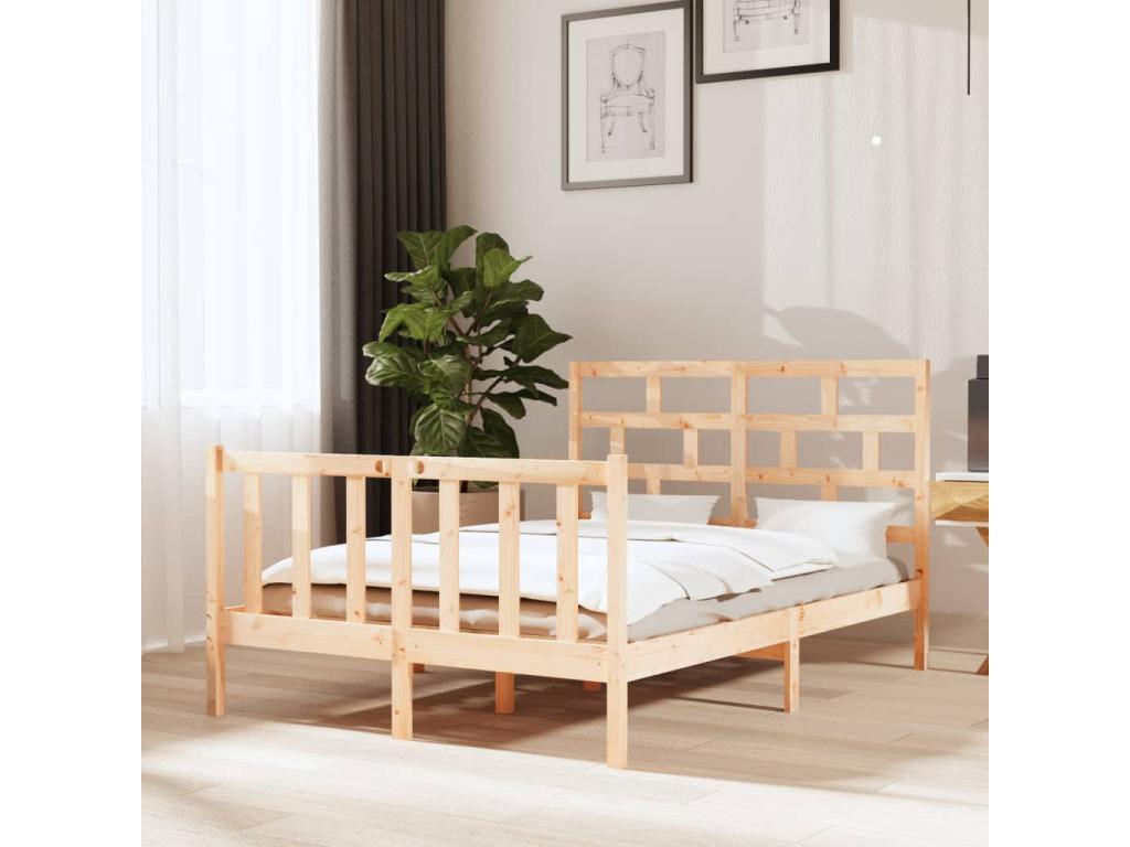 Mobenze bed frame in solid pine, 140x190 cm, HOGM65730