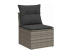 9-piece garden furniture set with grey resin wicker cushions AVRB16268