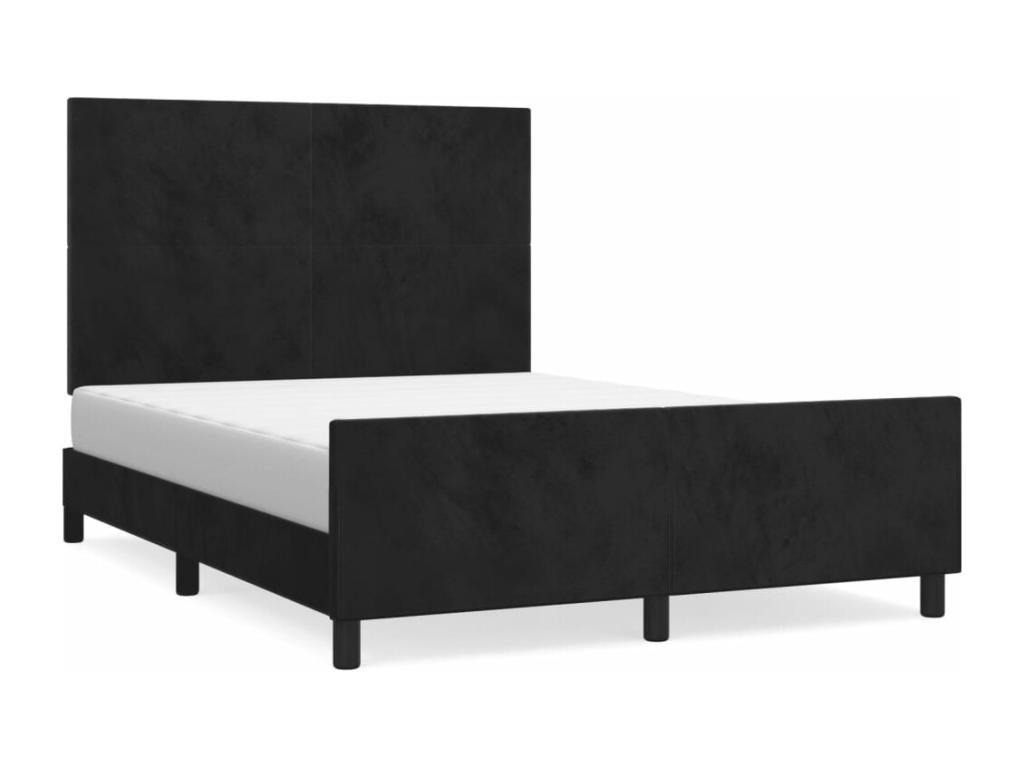 Bed frame with headboard, black, 140x190 cm, Mobenze JROR87727