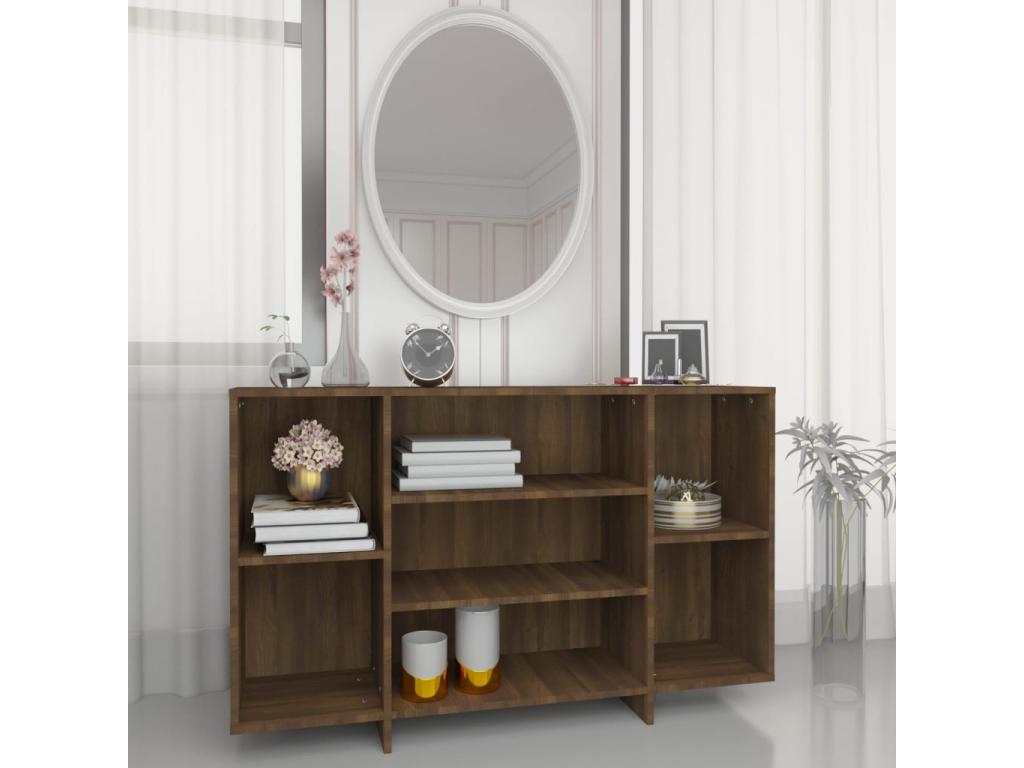 Brown oak sideboard 120x30x75 cm engineered wood KFXM60969